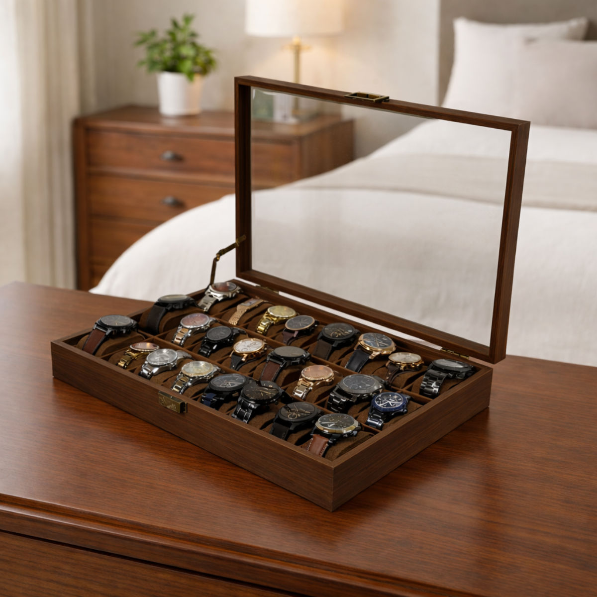 ESTUCHE DE MADERA PREMIUM PARA 24 RELOJES