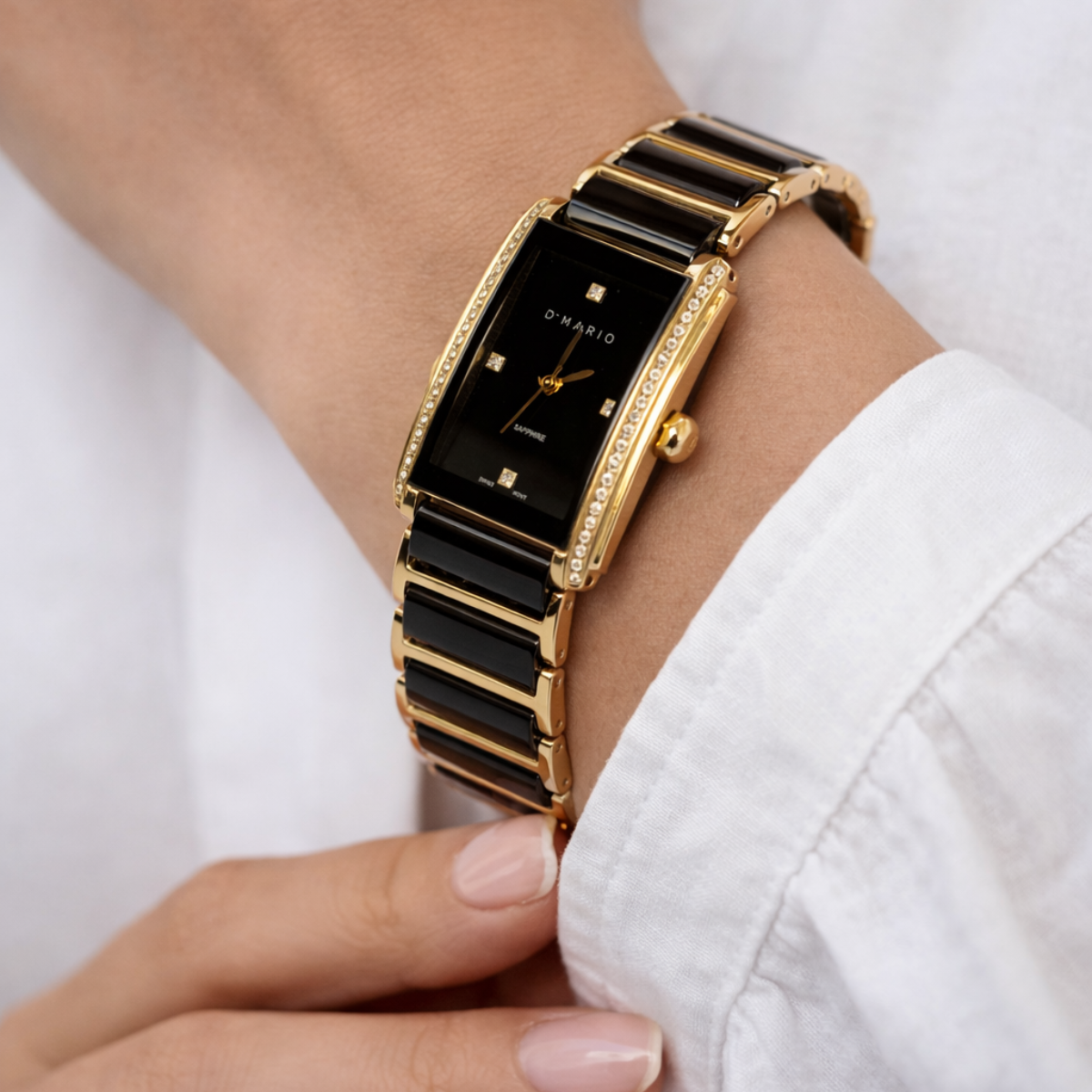 RELOJ D'MARIO CS5150LS CERAMICA DAMA PIEDRAS