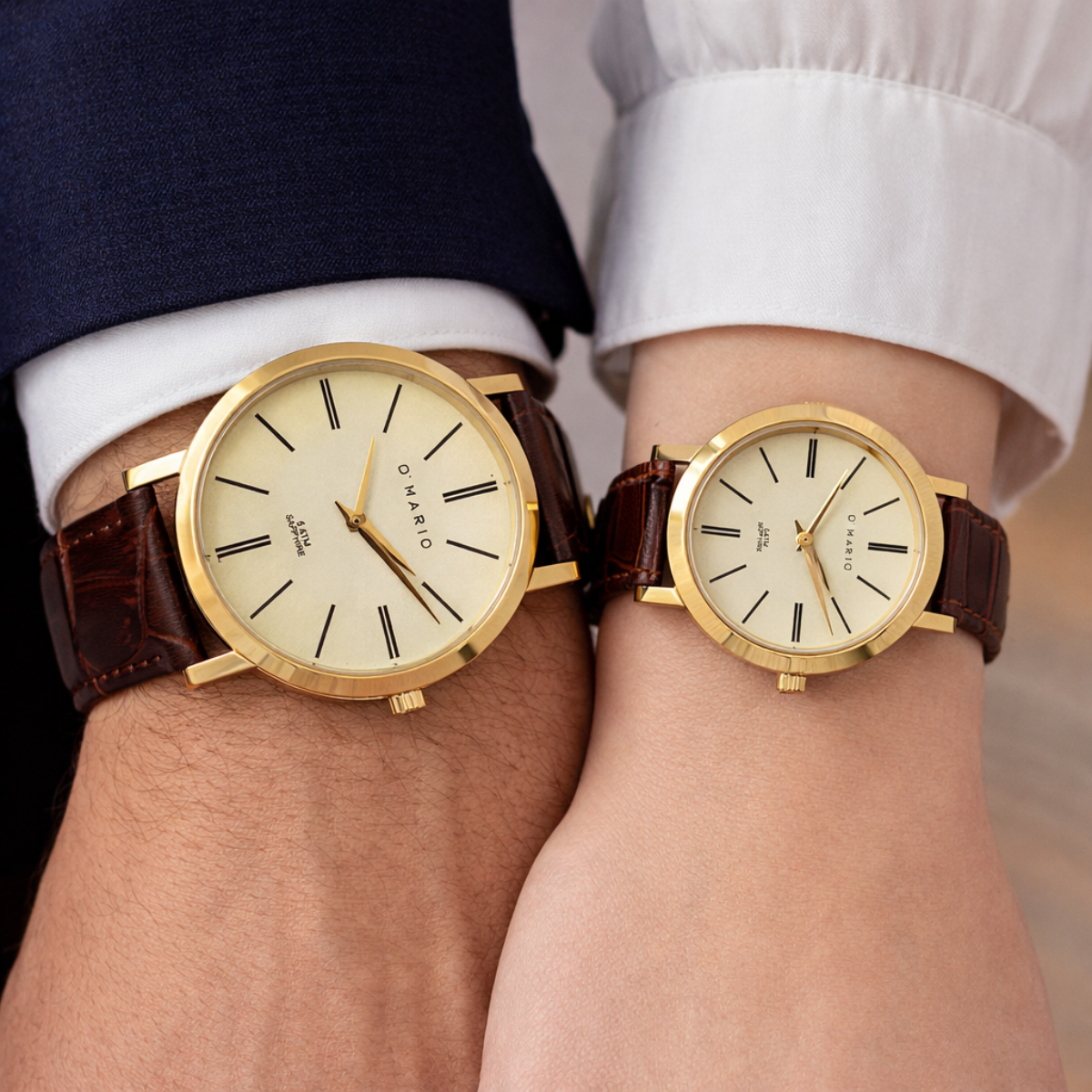 RELOJES PARA PAREJA D'MARIO ZL0080G CUERO