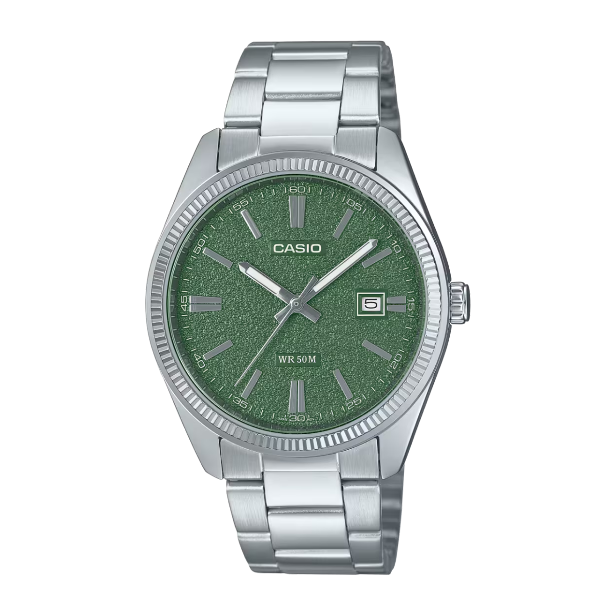 RELOJ CASIO MTP-1302DA-3AV ACERO TABLERO VERDE
