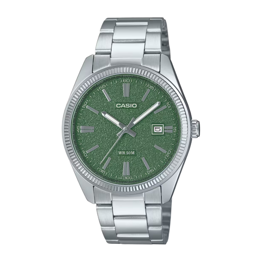 RELOJ CASIO MTP-1302DA-3AV ACERO TABLERO VERDE