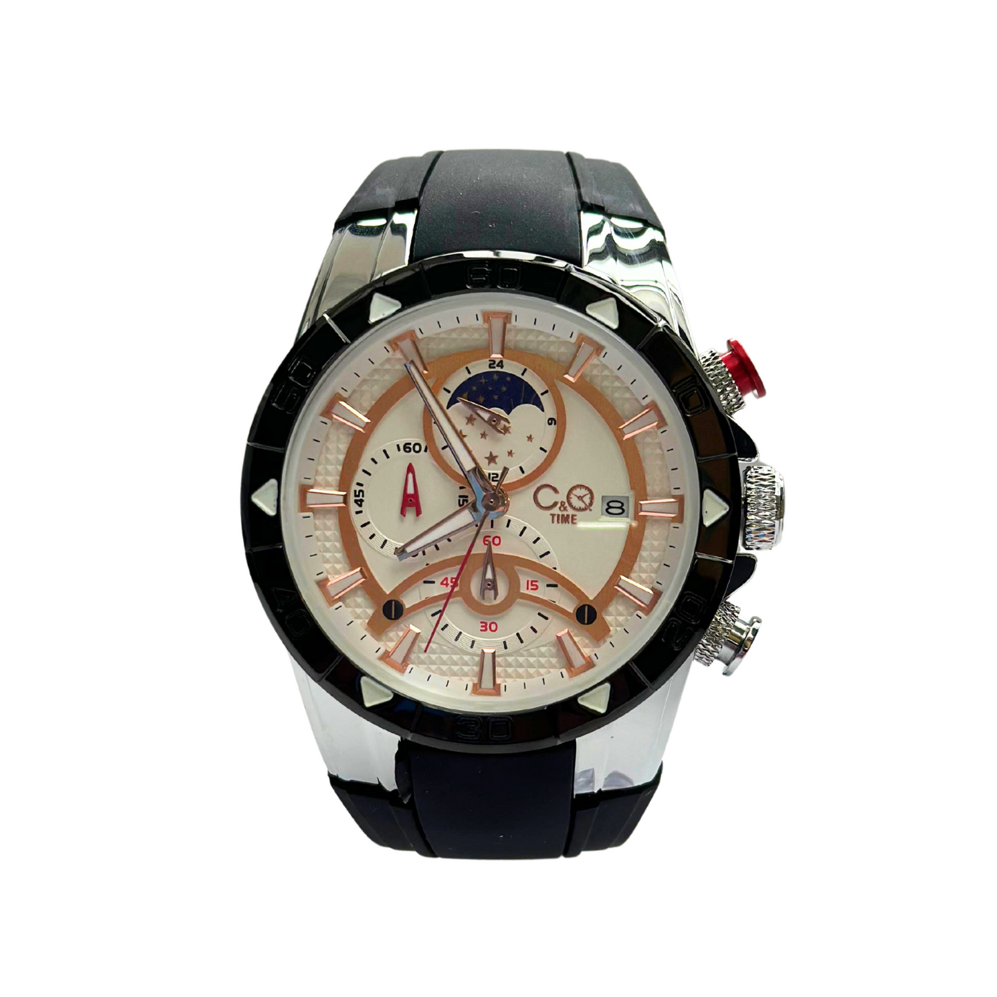 RELOJ CRONOGRAFO FASE LUNAR EN SILICONA HOMBRE CYQ