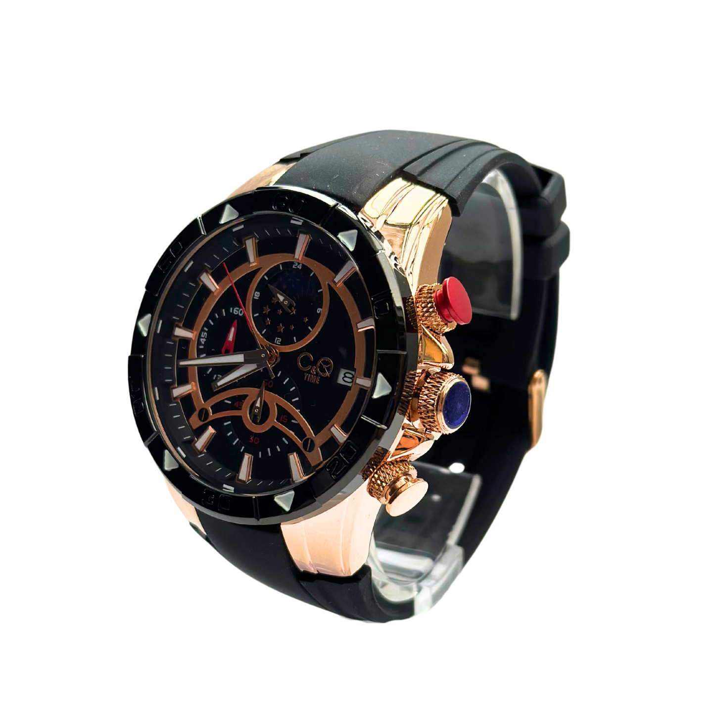 RELOJ CRONOGRAFO FASE LUNAR EN SILICONA HOMBRE CYQ