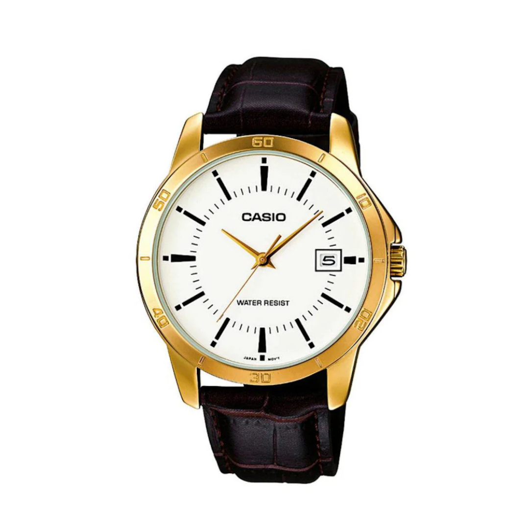 RELOJ CASIO MTP-V004GL-7A CUERO MARRON