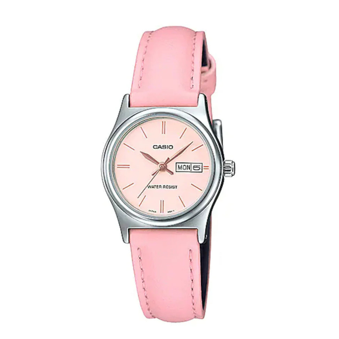 RELOJ CASIO CUERO ROSA DAMA LTP-V006L-4B ORIGINAL