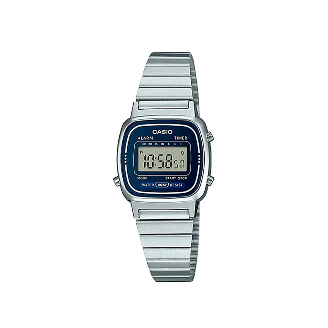 RELOJ CASIO DAMA RETRO MINI PLATEADO LA-670WA-2A
