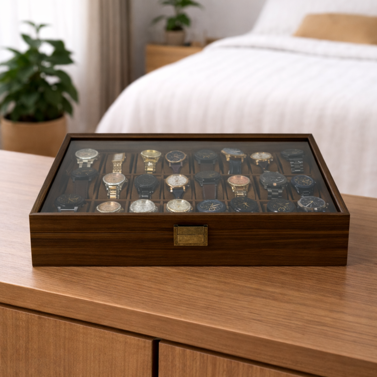 ESTUCHE DE MADERA PREMIUM PARA 24 RELOJES
