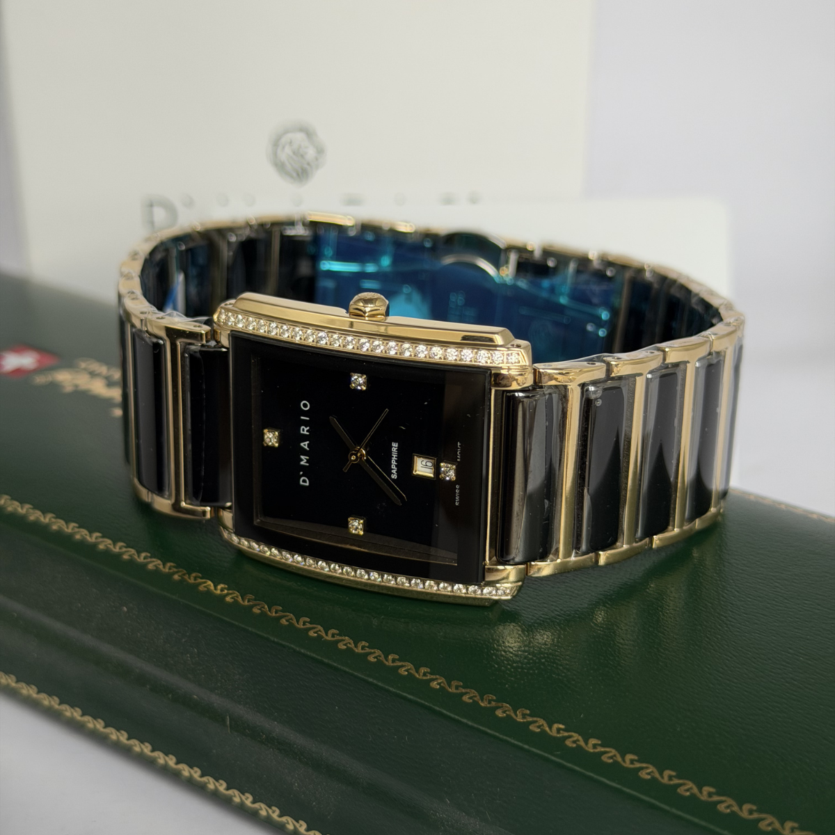 RELOJ D'MARIO CS5150G-S CERAMICA PIEDRAS HOMBRE