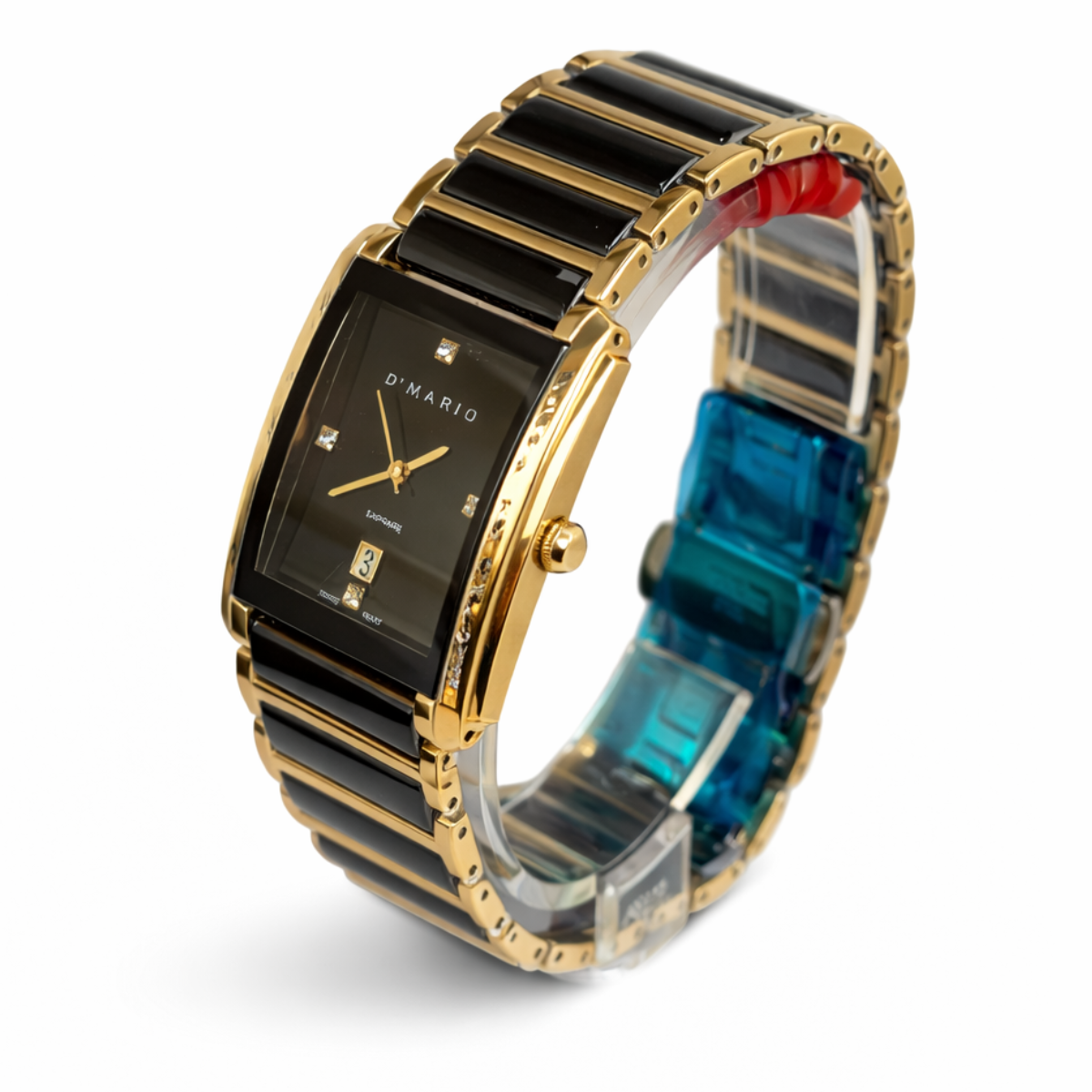 RELOJ D'MARIO CERAMICA CS5150G HOMBRE NEGRO DORADO