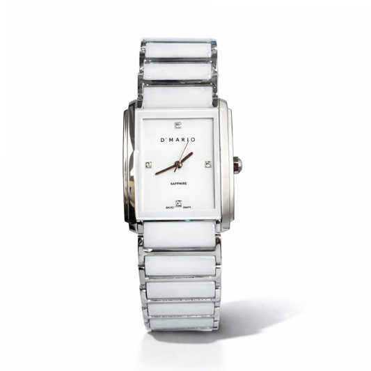 RELOJ D'MARIO CS5150L CERAMICA DAMA BLANCO