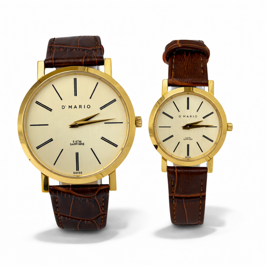 RELOJES PARA PAREJA D'MARIO ZL0080G CUERO