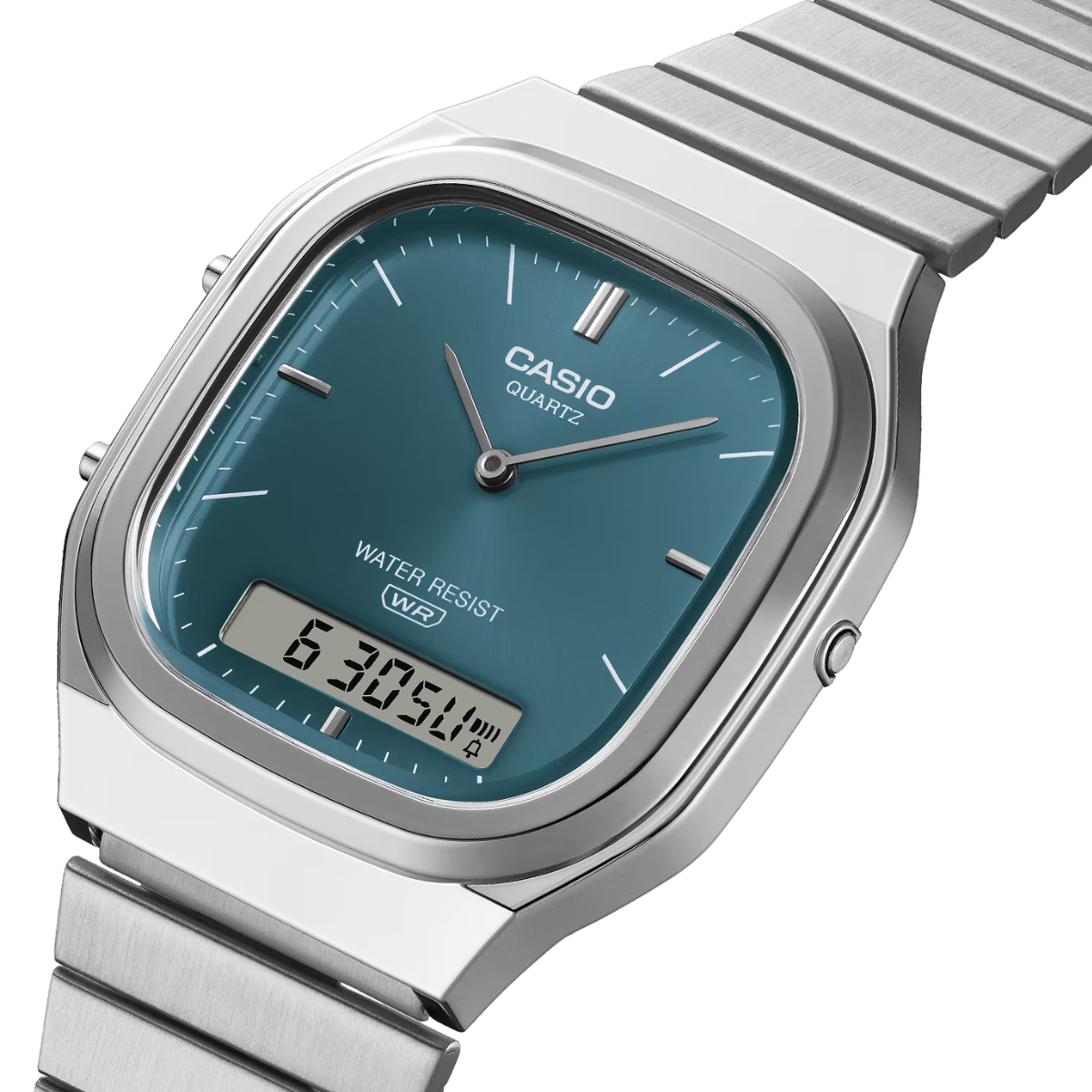 RELOJ CASIO AQ-240E-3ADF ACERO DOBLE HORA
