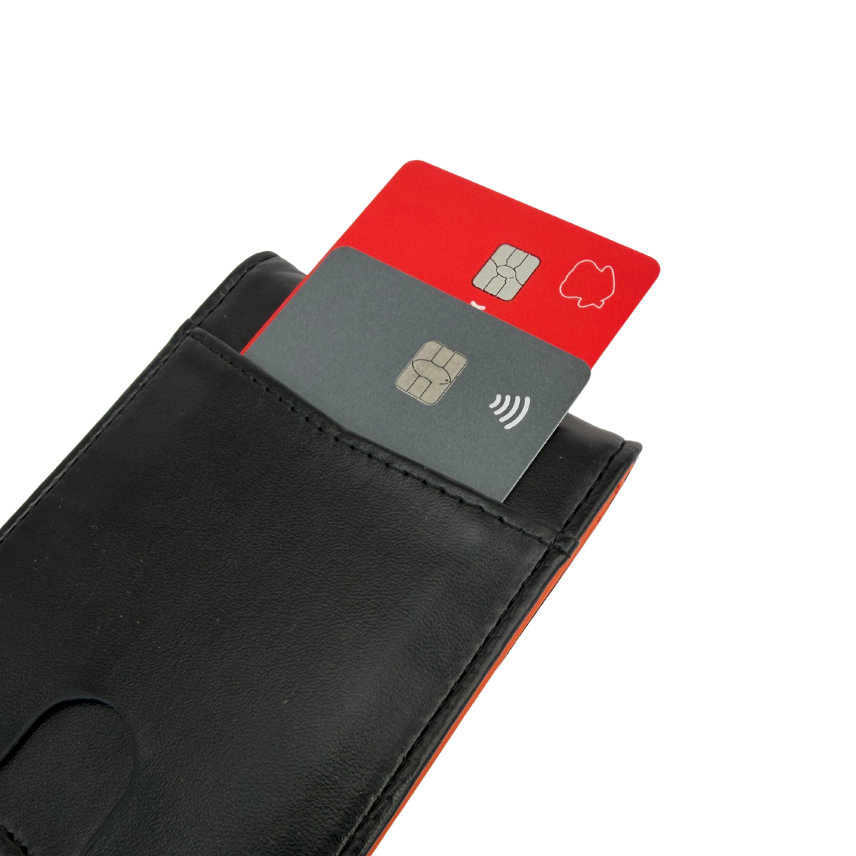 Billetera Slim con Bloqueo RFID y Clip Metálico — Tarjetero Bifold para Hombre