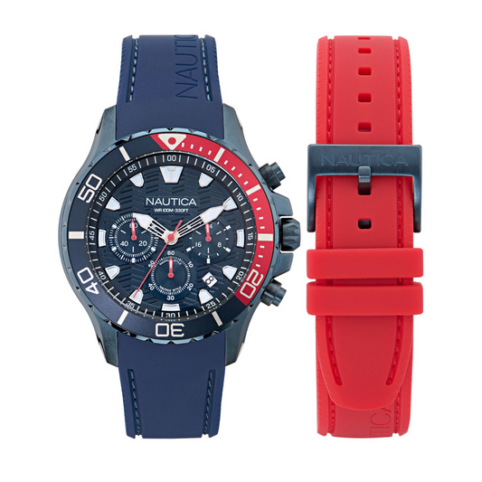 RELOJ NAUTICA CABALLERO SILICONA NAPNSS505 DOBLE PULSO