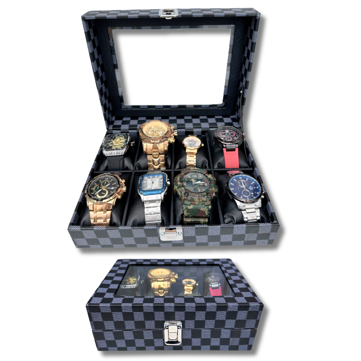 ORGANIZADOR DE RELOJES ESTUCHE RELOJERA DE LUJO 8 PUESTOS