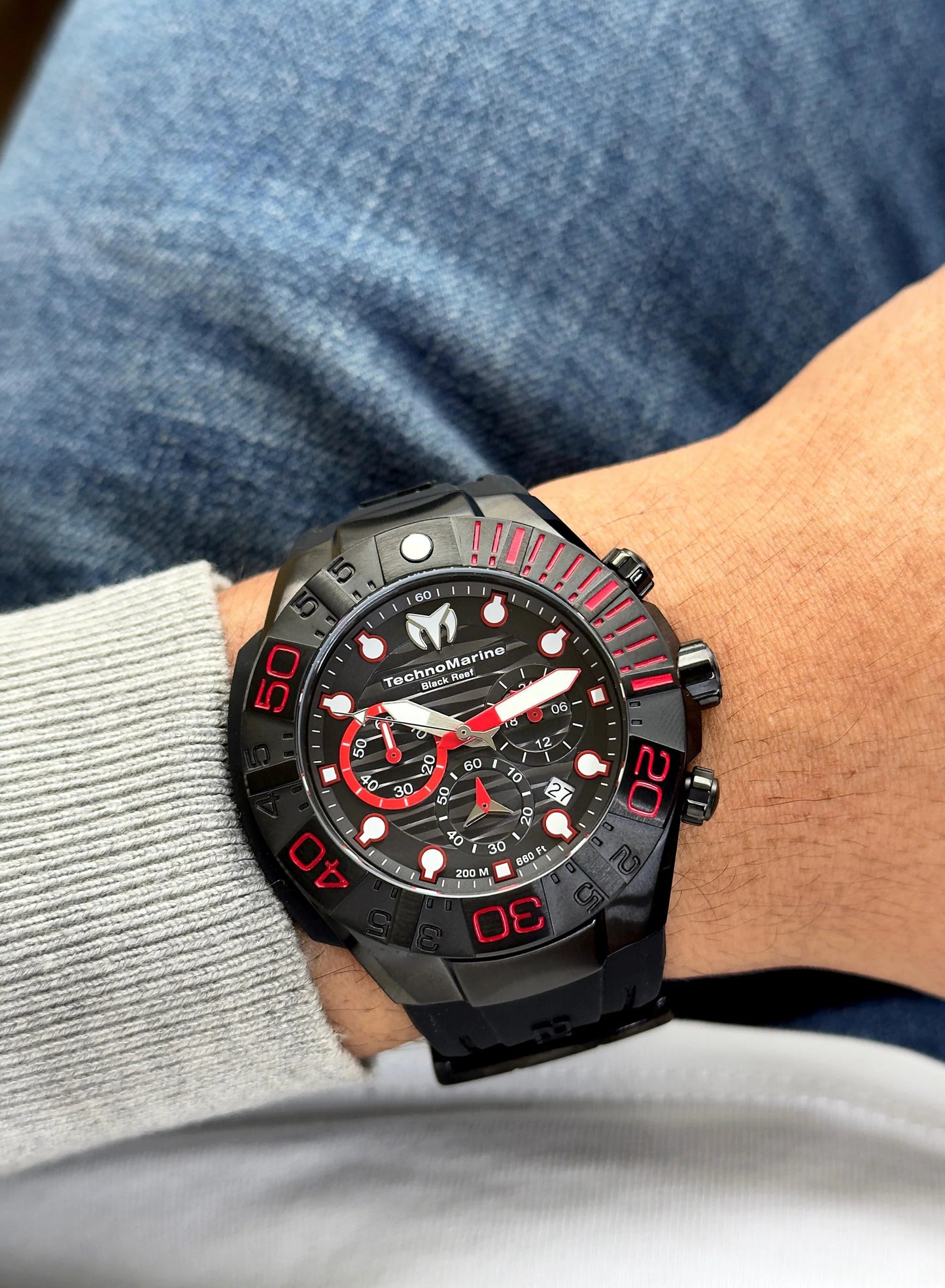 RELOJ TECHNOMARINE REEF TM-523010 SILICONA NEGRO