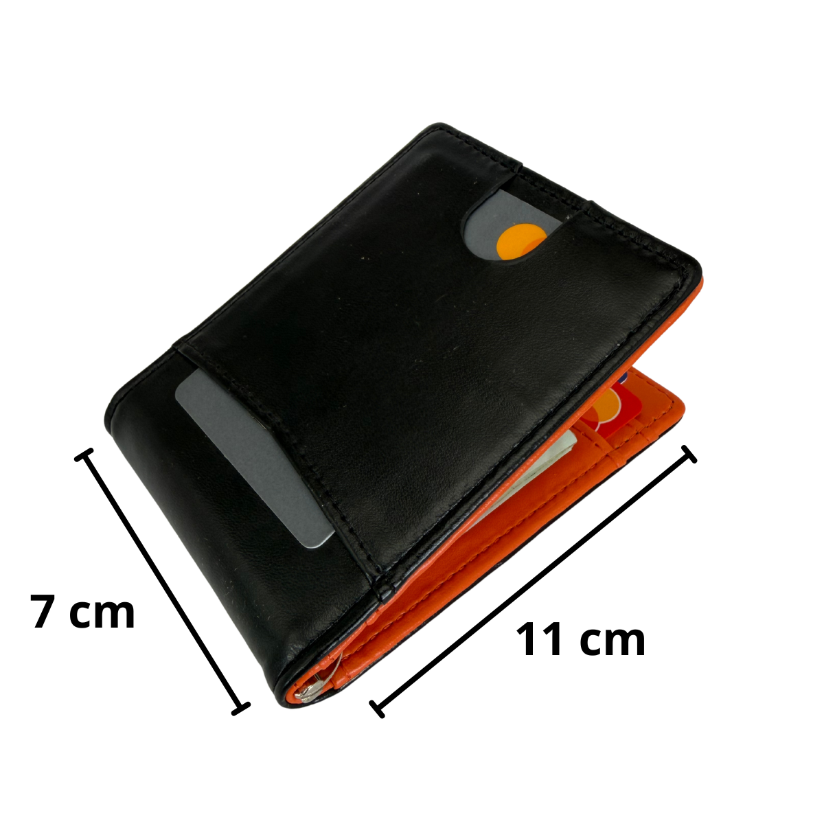 Billetera Slim con Bloqueo RFID y Clip Metálico — Tarjetero Bifold para Hombre