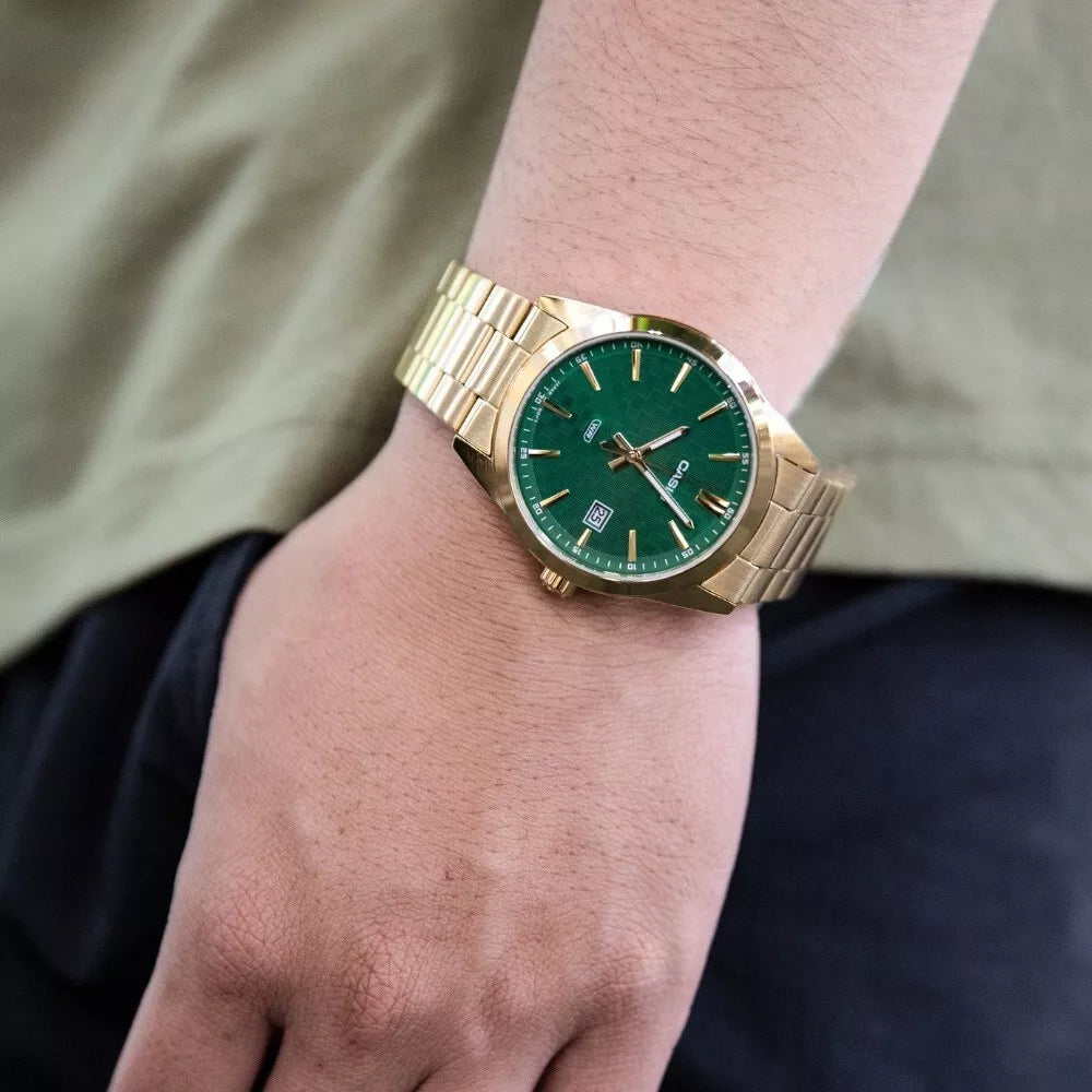 RELOJ CASIO MTP-VD03G-3A FONDO VERDE