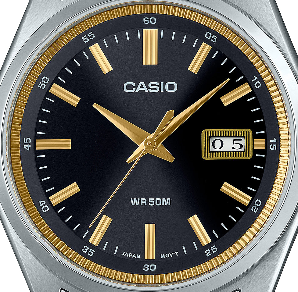 RELOJ CASIO MTP-B180D-1A2 ACERO FONDO NEGRO