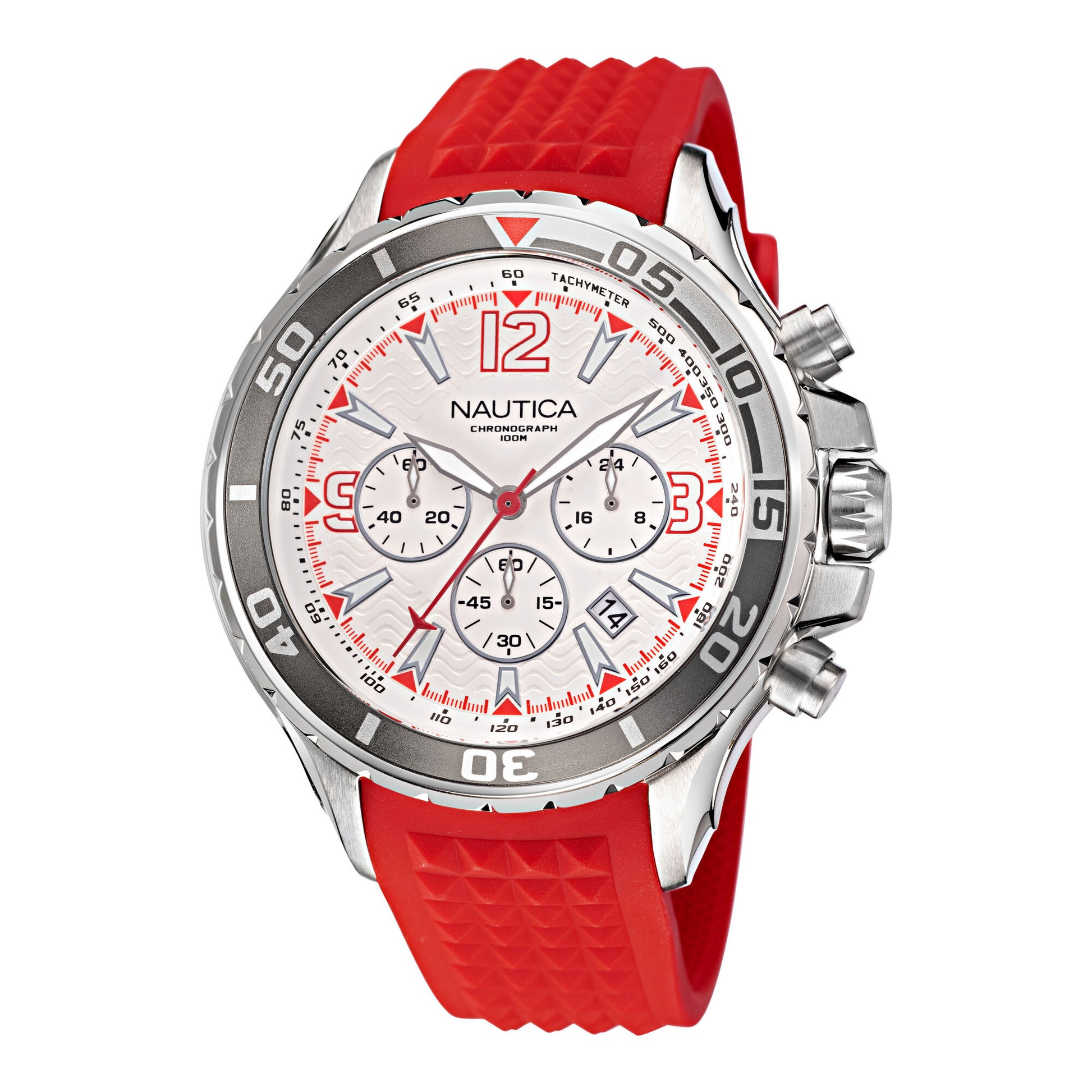 RELOJ NÁUTICA NAPNSS215 HOMBRE PULSO ROJO SILICONA – Time-Home