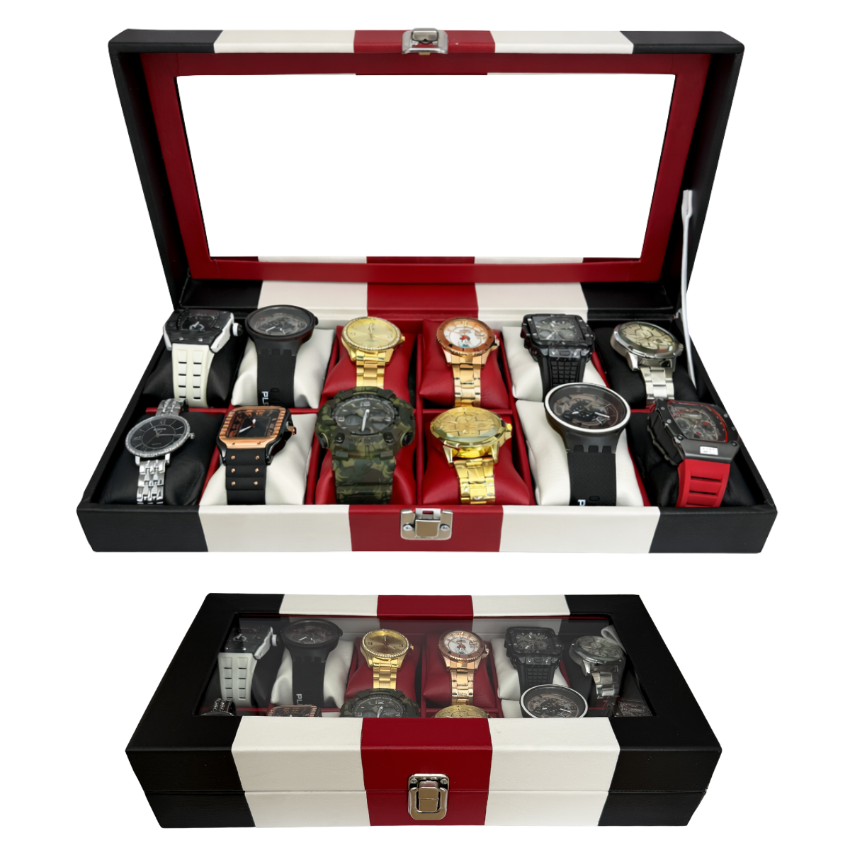 ORGANIZADOR DE RELOJES ESTUCHE RELOJERA DE LUJO 12 PUESTOS