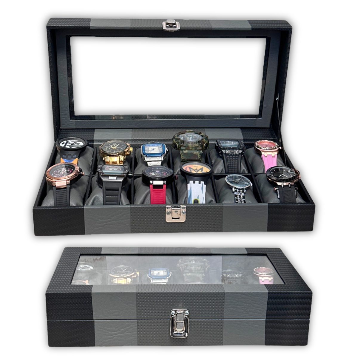 ORGANIZADOR DE RELOJES ESTUCHE RELOJERA DE LUJO 12 PUESTOS