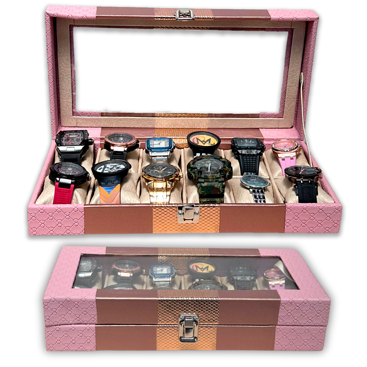 ORGANIZADOR DE RELOJES ESTUCHE RELOJERA DE LUJO 12 PUESTOS