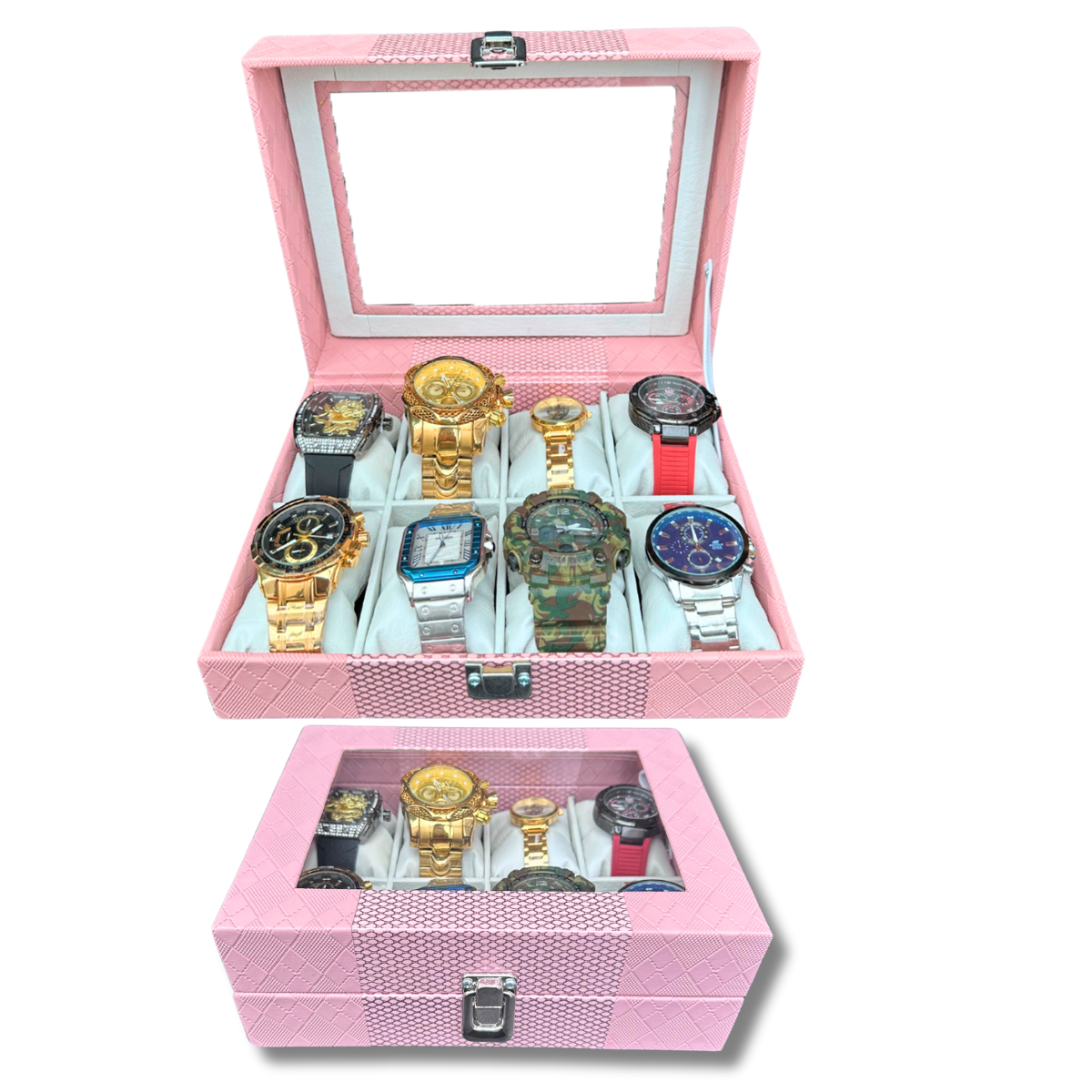 ORGANIZADOR DE RELOJES ESTUCHE RELOJERA DE LUJO 8 PUESTOS