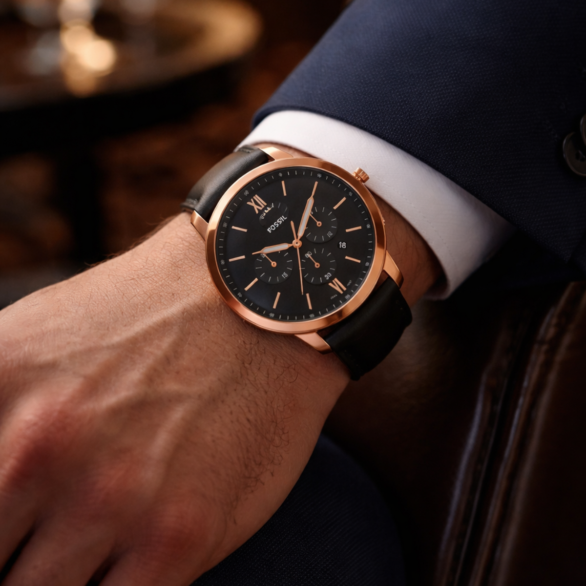 COMBO PREMIUM FOSSIL FS5381+ ESTUCHE 12 PUESTOS