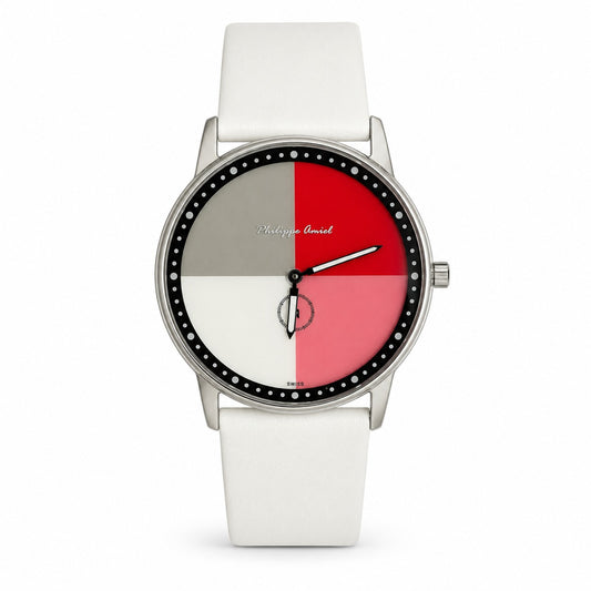 Philippe Amiel M144 AZ Reloj para Unisex Blanco Multicolor Acero Inoxidable