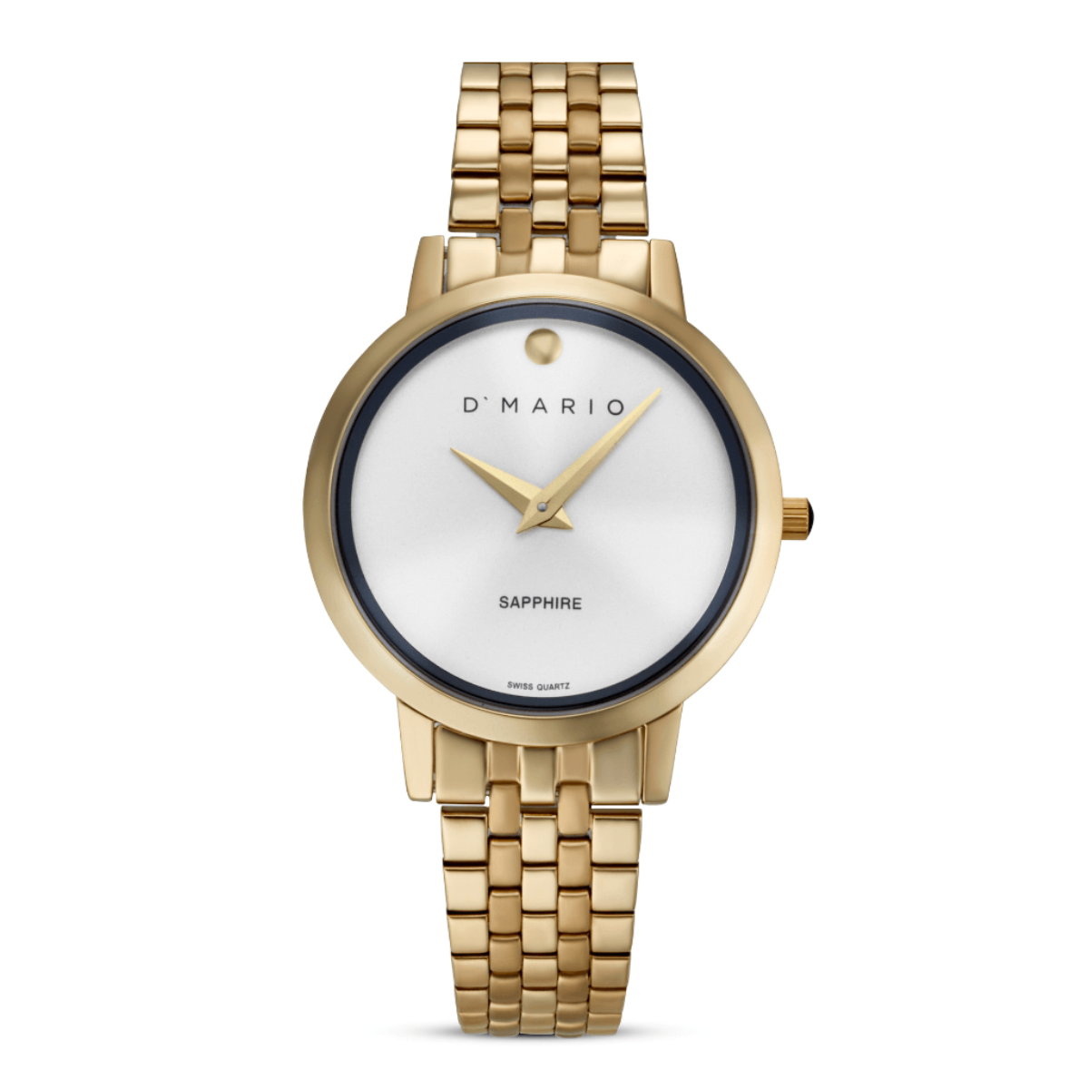 RELOJ D'MARIO HOMBRE ZS3180 PULSO MALLA ACERO DORADO