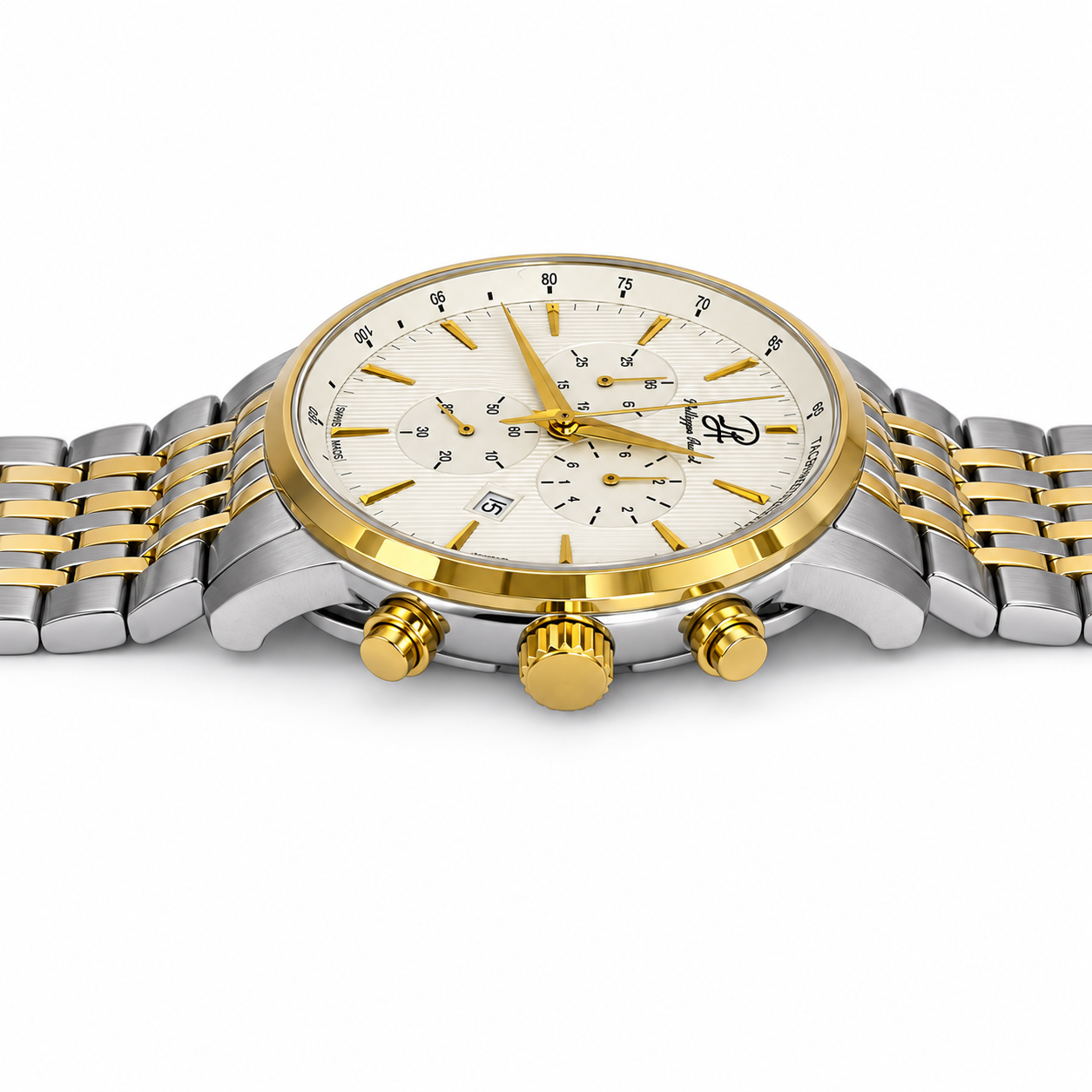 Philippe Amiel PA-0195 Reloj para Hombre Bicolor Acero Inoxidable Dorado