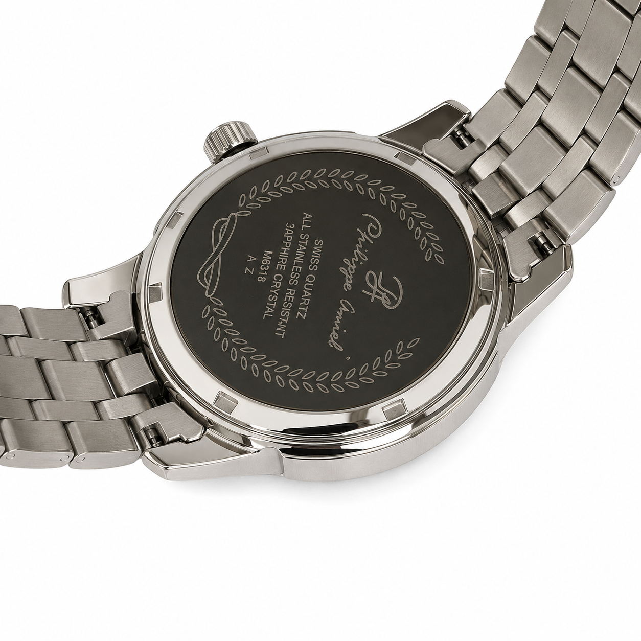 Philippe Amiel M6318 Reloj para Hombre Acero Inoxidable Esfera Blanca
