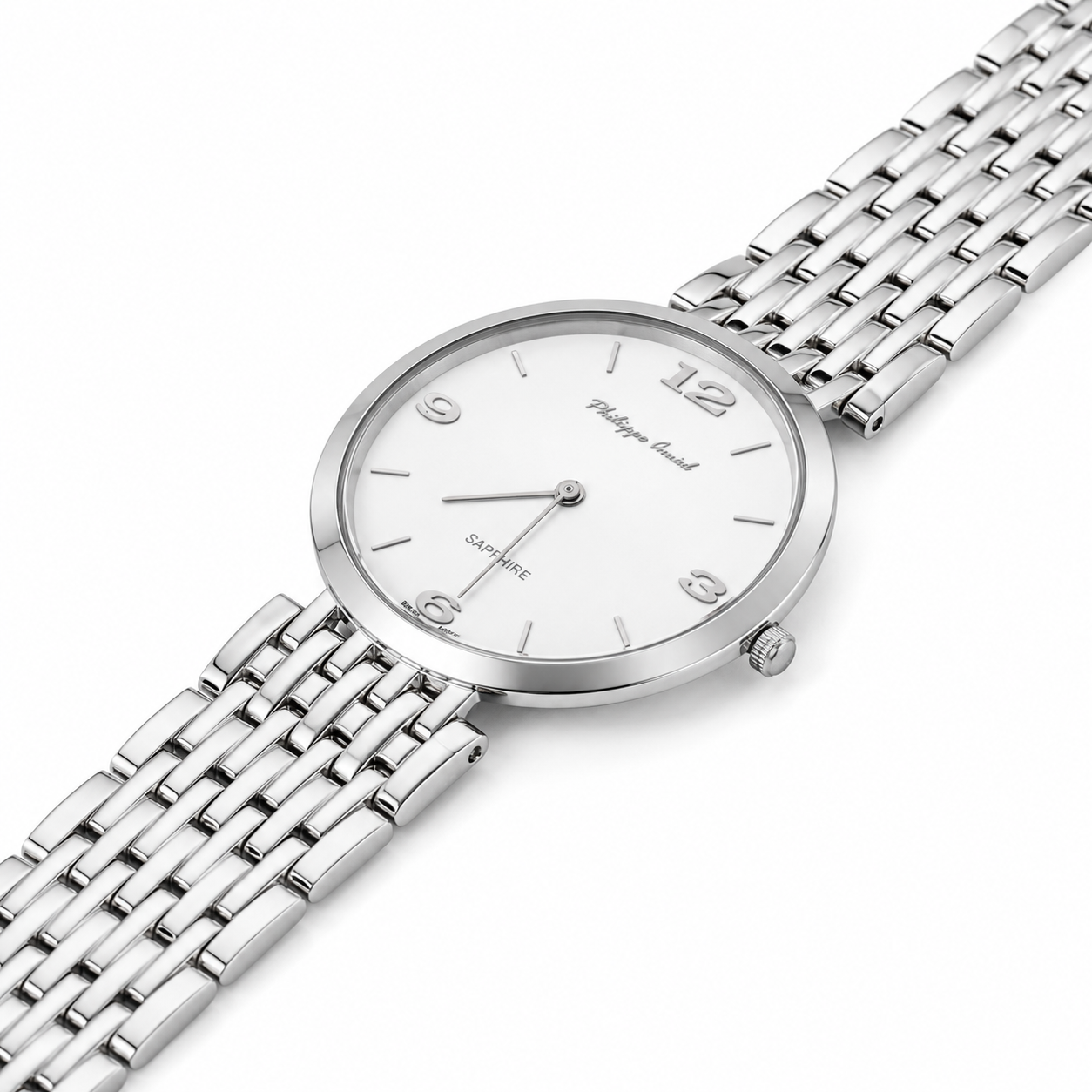 Philippe Amiel M6348 Reloj para Hombre Acero Inoxidable Plateado con Cristal de Zafiro