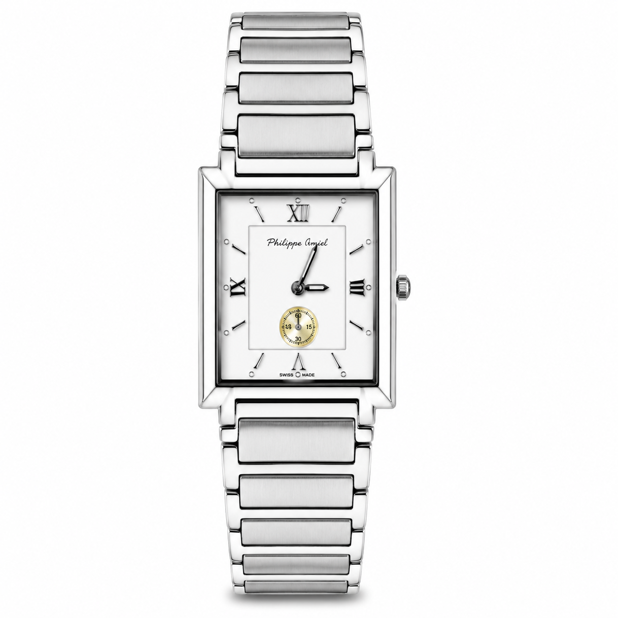 Philippe Amiel M6340 AZ Reloj para Hombre Acero Inoxidable Plateado Rectangular