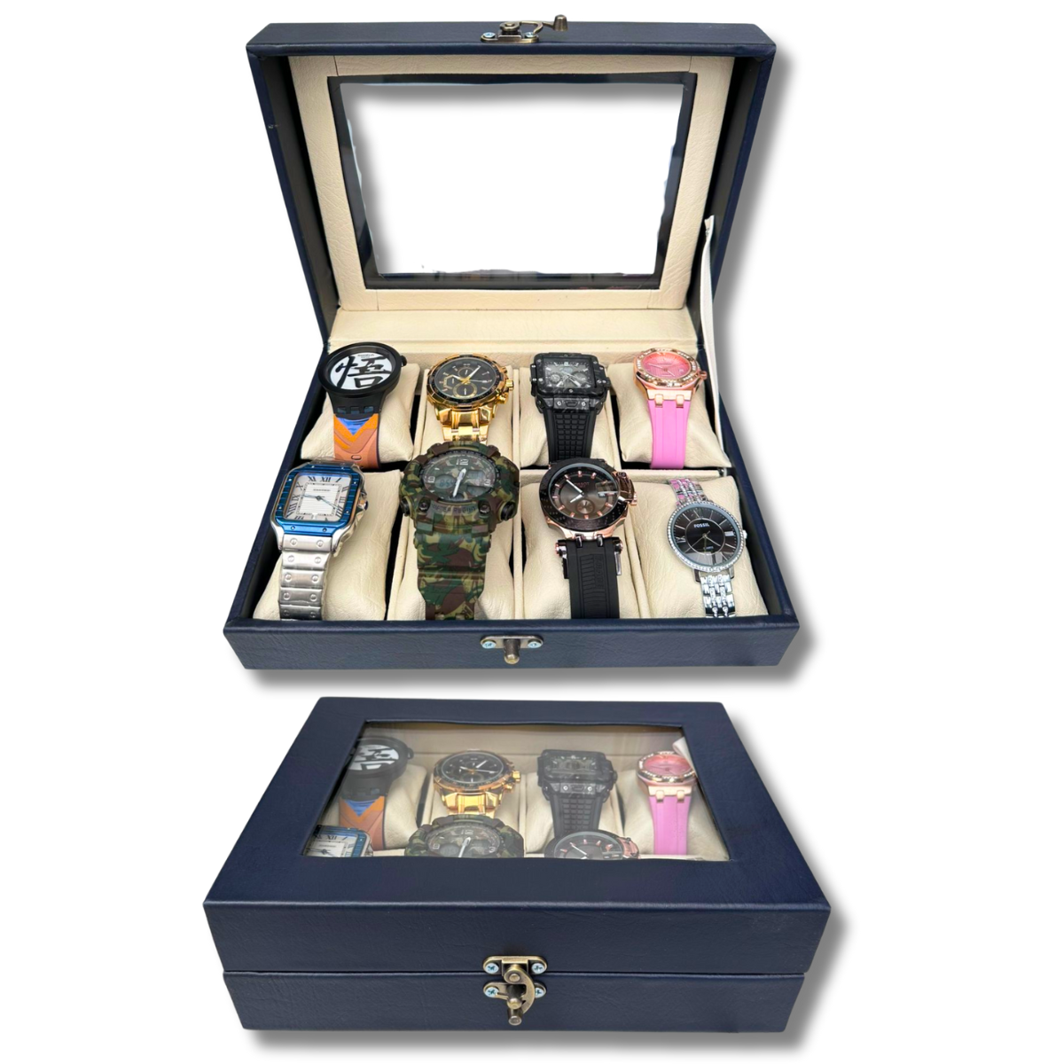 ORGANIZADOR DE RELOJES ESTUCHE RELOJERA DE LUJO 8 PUESTOS