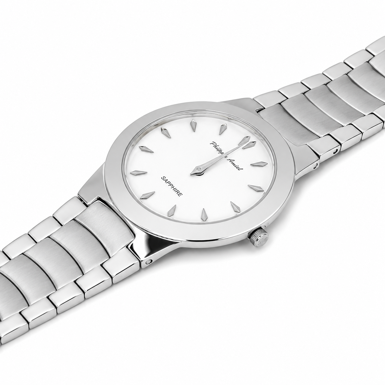 Philippe Amiel M6280 Reloj para Hombre Acero Inoxidable Plateado con Cristal de Zafiro