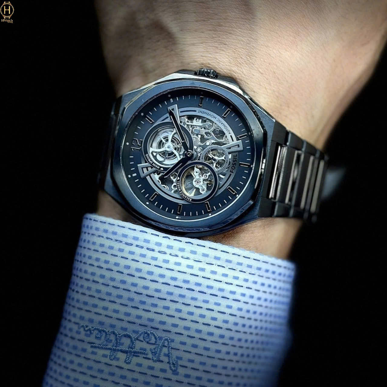 RELOJ FOSSIL BQ2621 AUTOMATICO ACERO NEGRO