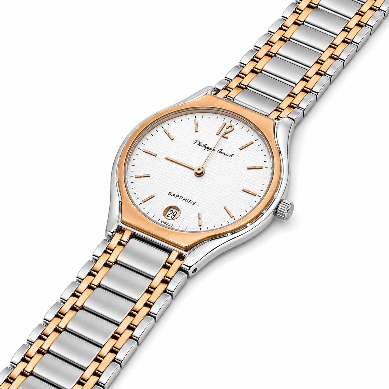 Philippe Amiel M6239 AZ Reloj para Hombre Acero Inoxidable Bicolor Oro Rosa