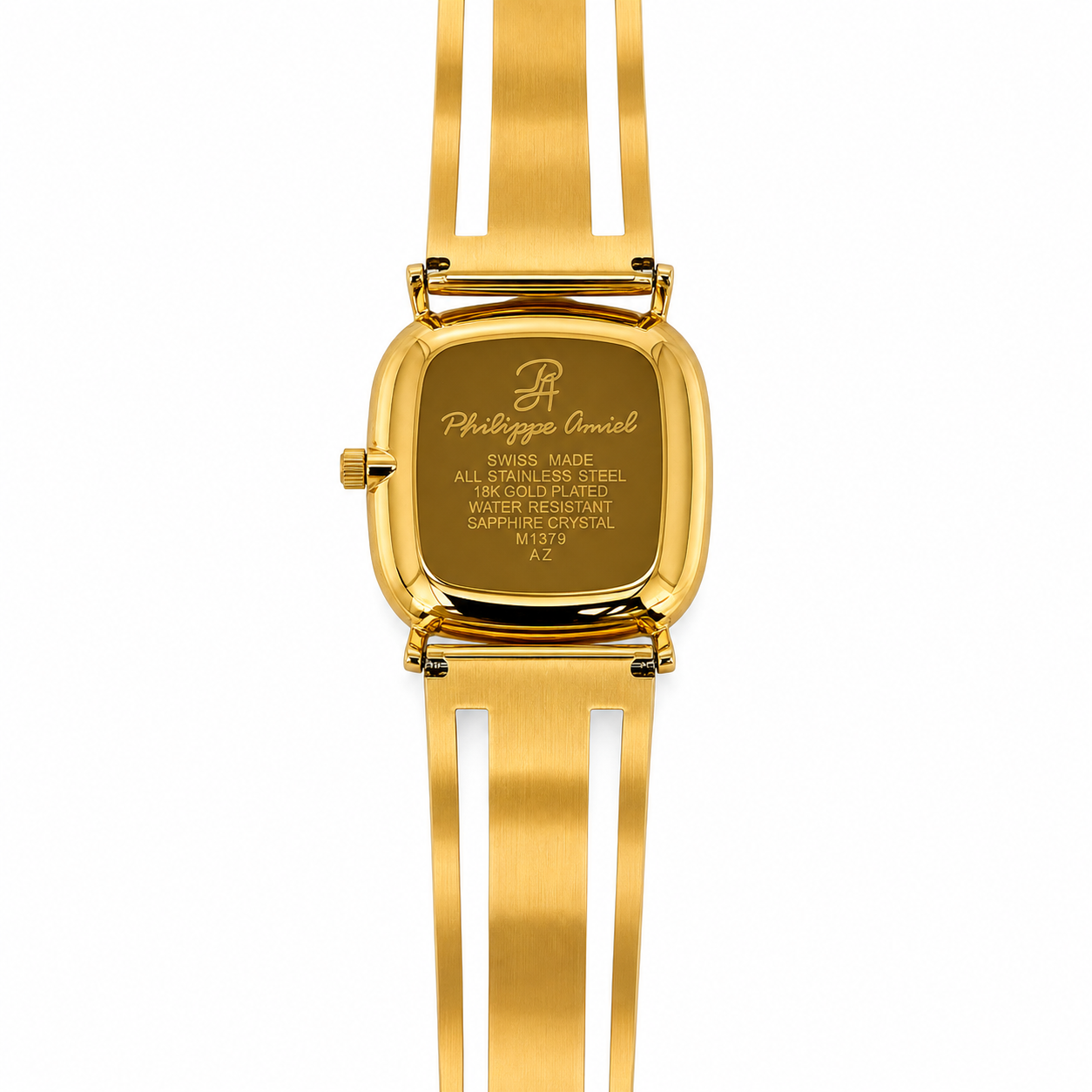 Philippe Amiel M1379 AZ Reloj para Hombre Dorado con Brazalete Bañado en Oro 18K