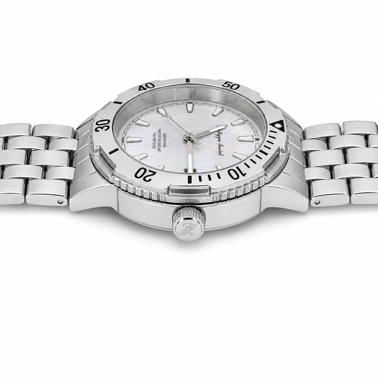 Philippe Amiel M6318 Reloj para Hombre Cronógrafo Acero Inoxidable Plateado Esfera Azul