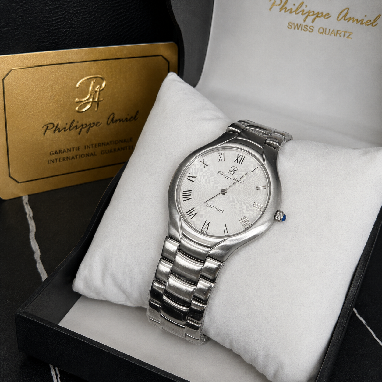 Philippe Amiel M6228 AZ Reloj para Hombre Acero Inoxidable Plateado con Cristal de Zafiro