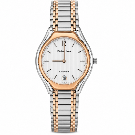 Philippe Amiel M6239 AZ Reloj para Hombre Acero Inoxidable Bicolor Oro Rosa
