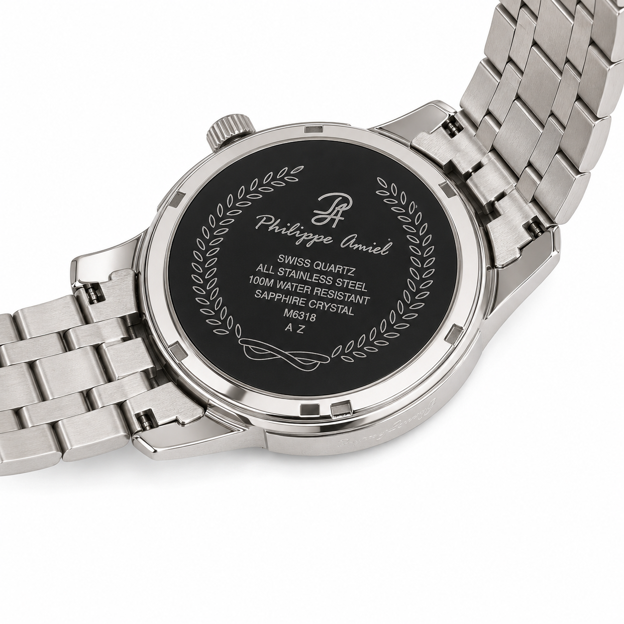 Philippe Amiel M6318 Reloj para Hombre Acero Inoxidable Esfera Negra