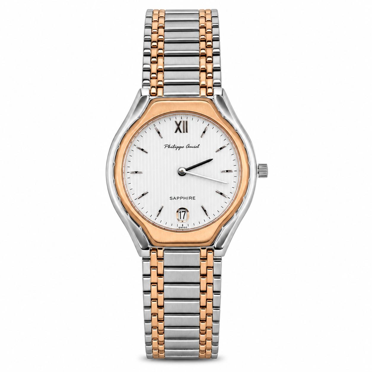 Philippe Amiel M6239 AZ Reloj para Hombre Acero Inoxidable Bicolor Oro Rosa