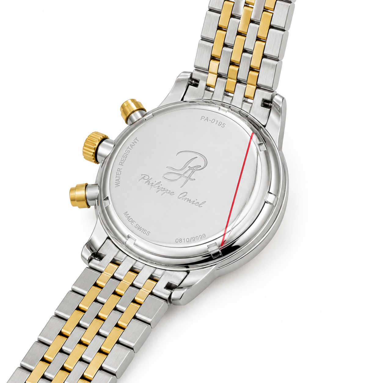 Philippe Amiel PA-0195 Reloj para Hombre Bicolor Acero Inoxidable Dorado