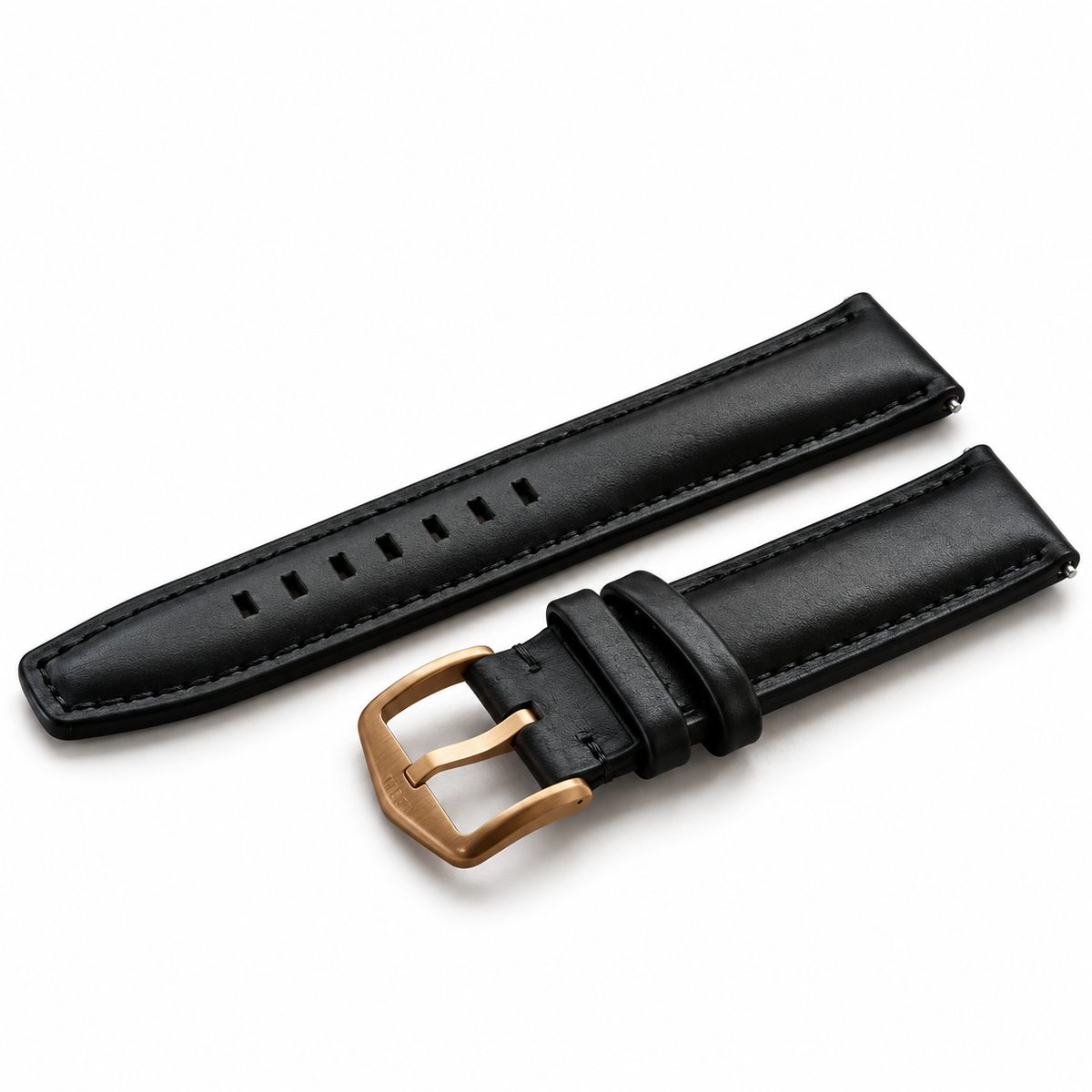 PULSO FOSSIL ORIGINAL EN CUERO NEGRO 22MM – HEBILLA ORO ROSA