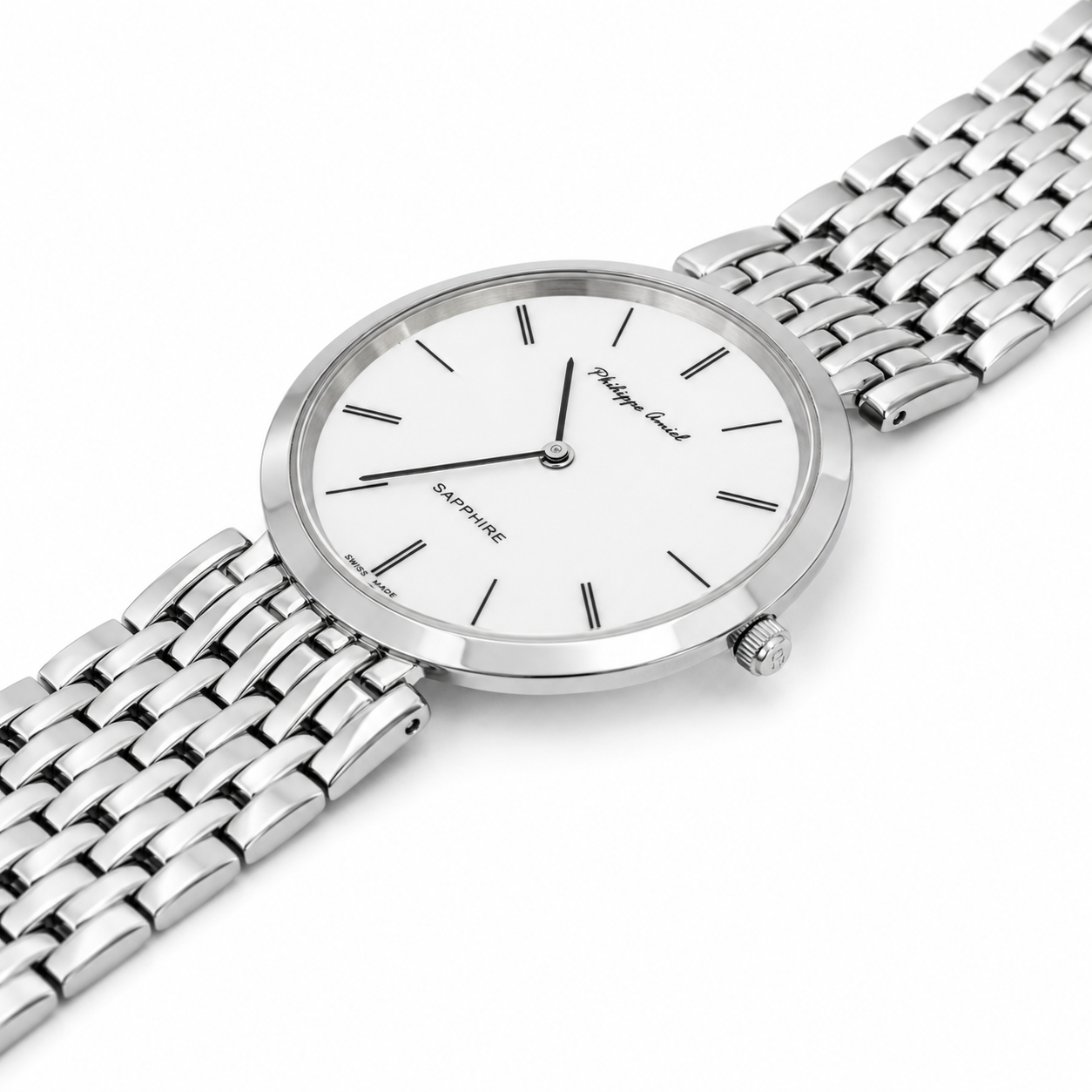 Philippe Amiel F6240 Reloj para Hombre Acero Inoxidable Esfera Blanca