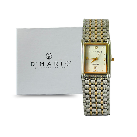 RELOJ D'MARIO ZP4088 CUADRADO ACERO ENCHAPADO