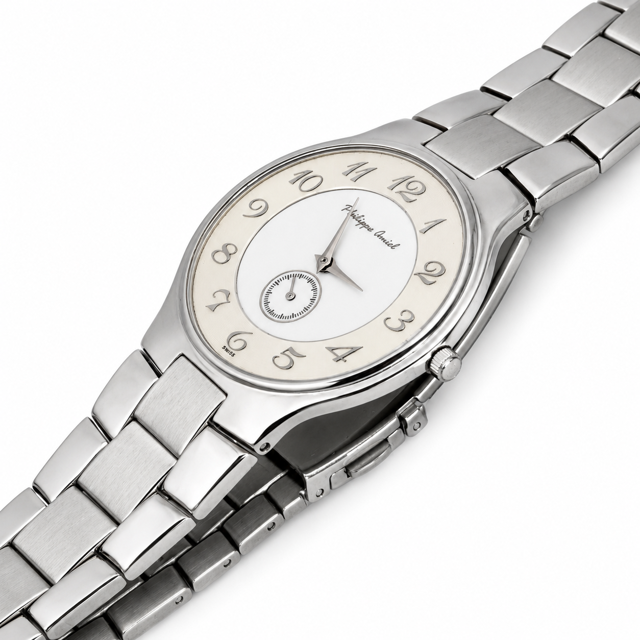 Philippe Amiel F6240 Reloj para Hombre Acero Inoxidable Esfera Blanca